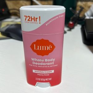 NEW Lume invisible cream Deodorant For WHOLE BODY- 2.2 oz -SCENT: PEONY R…